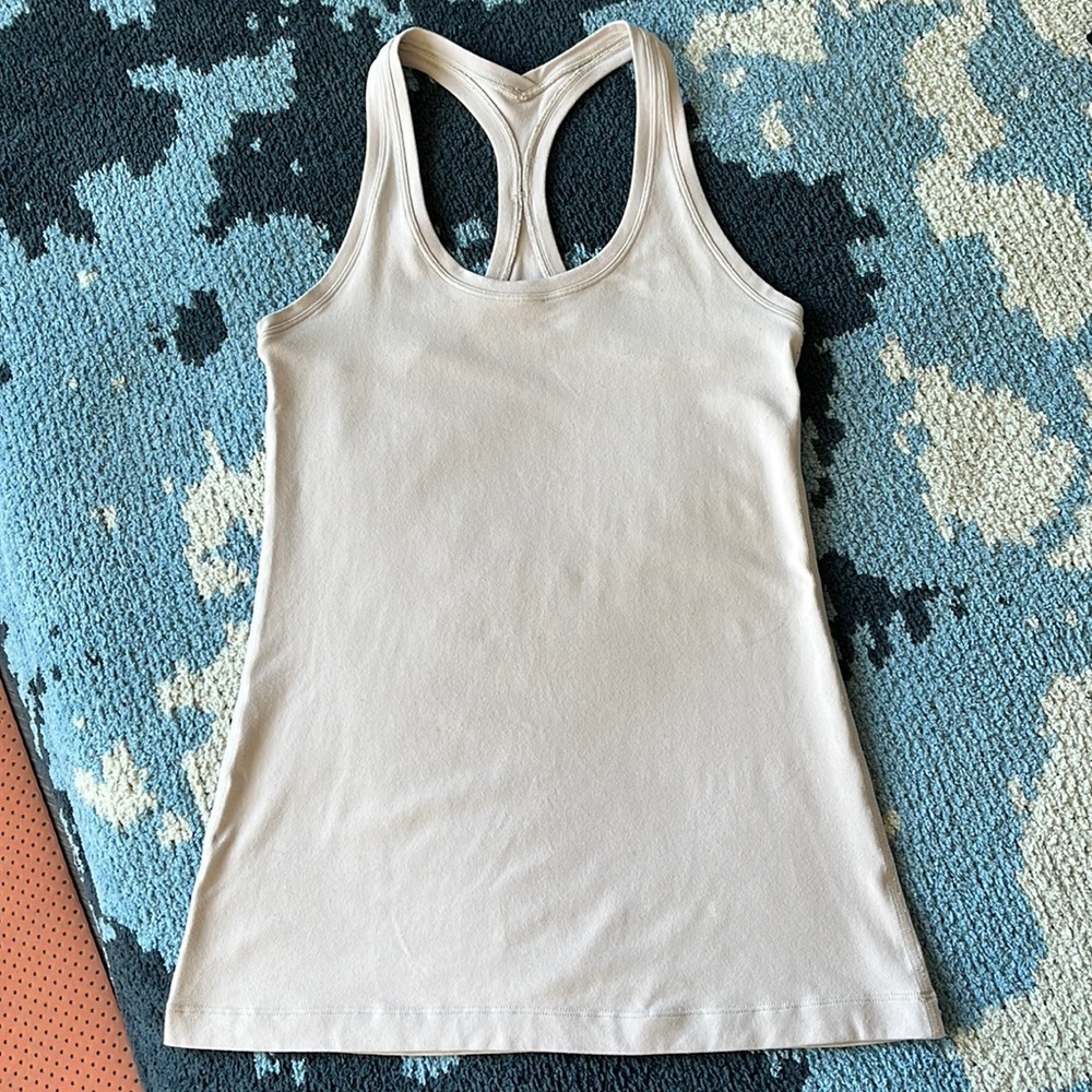 Lululemon cool racerback pale pink Nulu tank, size 6